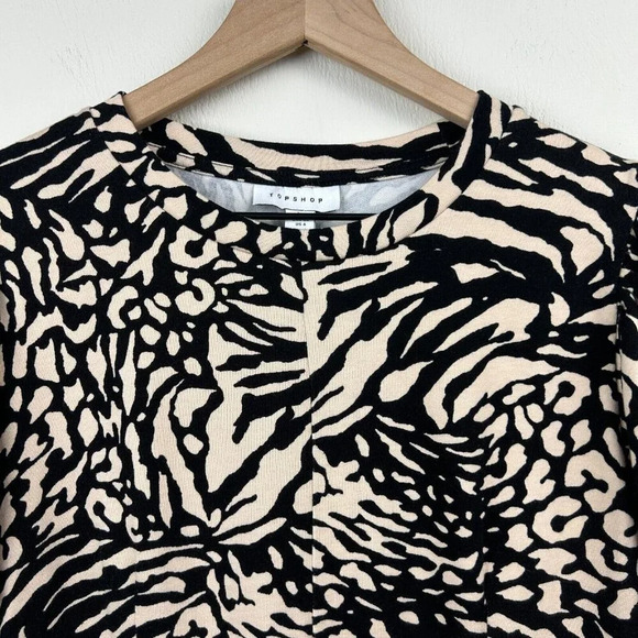 Topshop Dress Womens Size 6 Animal Print Leopard Cheetah Print Ponte Knit Ladies - Picture 2 of 10